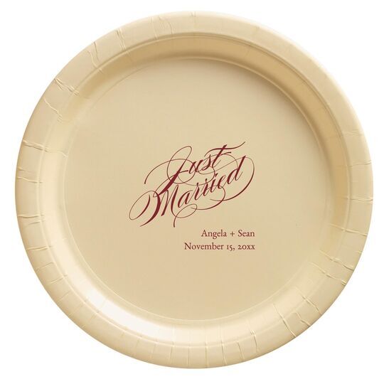 Romantic Just Married Paper Plates